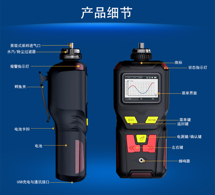 手持式泵吸型四合一多參數(shù)氣體報警儀 四合一氣體檢測儀